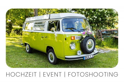 VW Bulli & VW Käfer Cabrio, Hochzeitsauto · Kutsche Schwebenried, Logo